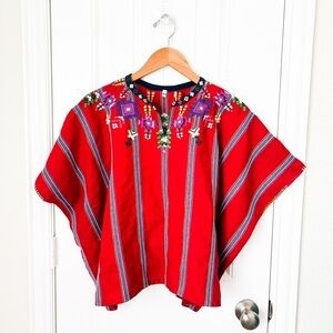 Fortela Women’s Embroidered Red Blouse Size 40 XS/S